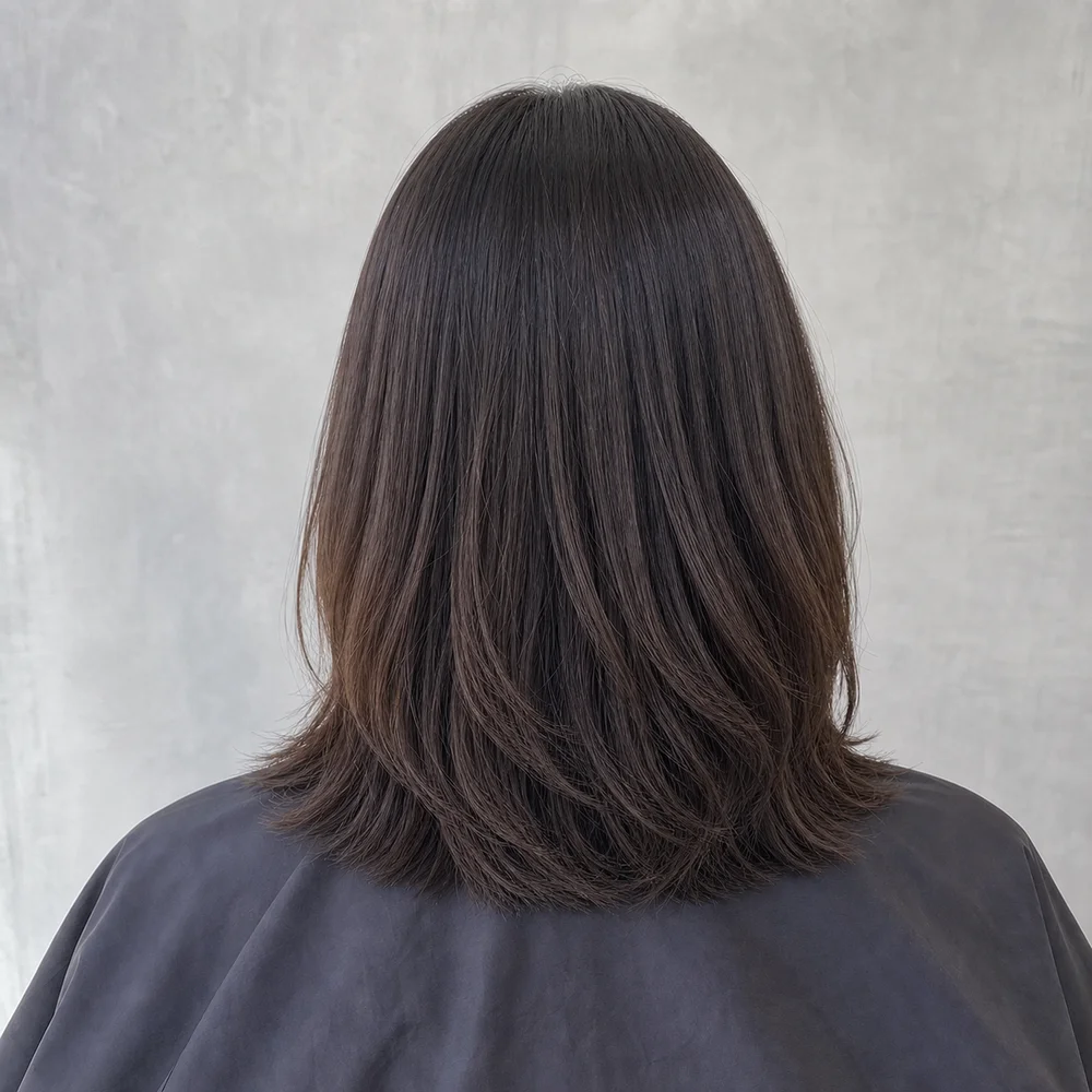 ミディアムヘアの毛先 施工後