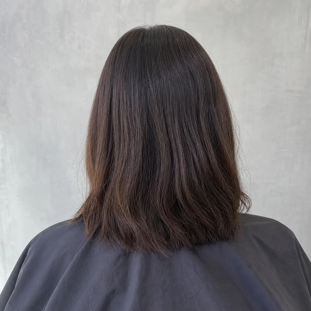 ミディアムヘアの毛先 施工前